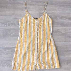 White and yellow pinstripe dress